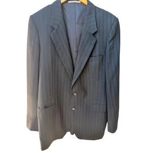 Yves Saint Laurent Mens Blazer Jacket Gray Pinstripe Made In France Vintage 40R
